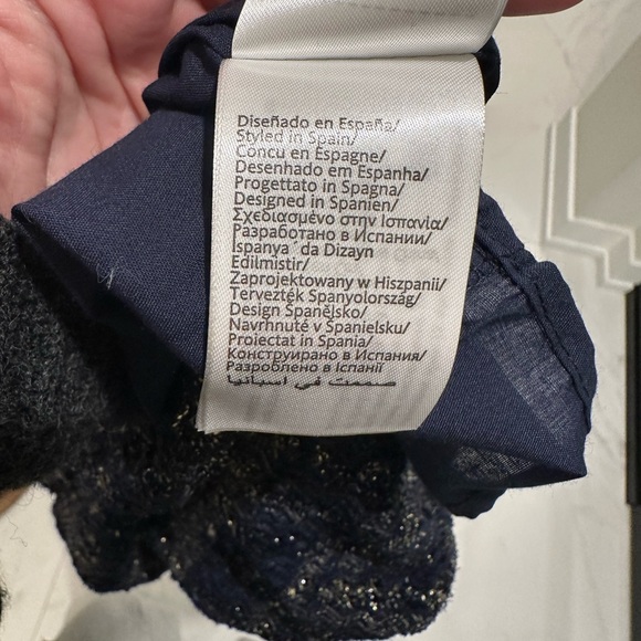 Mayoral Tweed Navy and Gold Dress Size 8. Fully lined.   Back zip closure. NWT - Picture 13 of 14